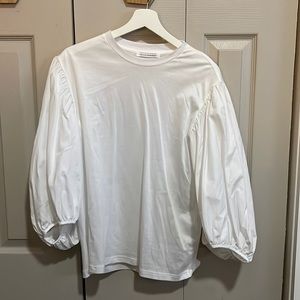 NWOT Cecilie Bahnsen white long sleeve top tshirt.